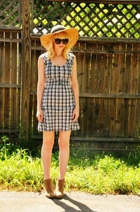 Image of Black Checked Mini Dress