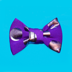 Image of Mini Purple & Silver Dot Hair Bow