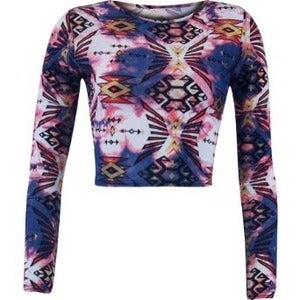 Image of Crop Top (Graffiti Aztec)