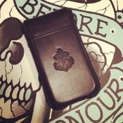 Image of Leather pop fasten Iphone case - Made in Italy