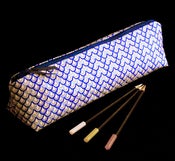 Image of Pencil Bag- Blue Fishscale