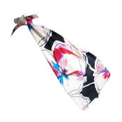 Image of April Pansy Print Silk Headscarf