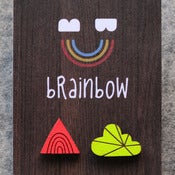 Image of Neon Earrings – Rainbow Mountain & Cloud 
