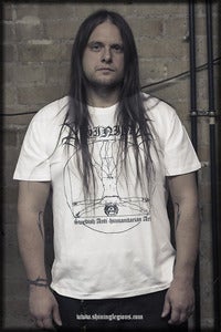 Image of Shining "Antihumanitarian" White T-shirt with black print