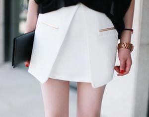 Image of Metal Pocket Wrap Skirt- White