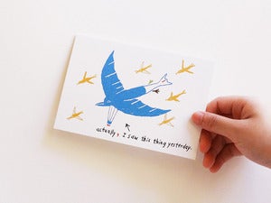 Image of Blue flying thing card(set of 2)