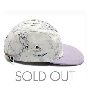 Image of MOUPIA X SHALLOWWW Marble/Light Lavender (suede) 5 Panel Hat