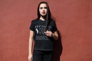 Image of NYCTOPHOBIA black heavy cotton t-shirt