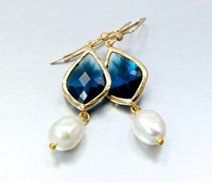 Image of Cubic Zirconia, Freshwater Pearl and 14K Gold-Filled Earrings