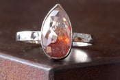 Image of Natural Silvery-Red Rose Cut Diamond in 14kt White Gold