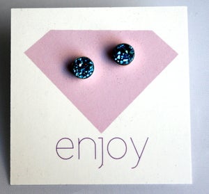 Image of Tiny Blue Drusy Studs