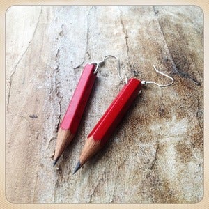 Image of lead pencil earrings