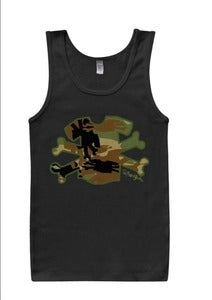 Image of BLACK TANK TOP CAMO LOGO (UNISEX) 