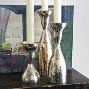 Image of hammered silver candlesticks