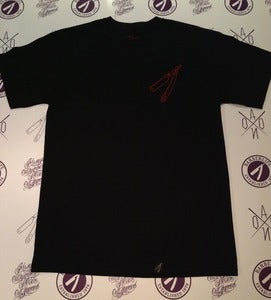 Image of SCRIPT TEE Black & Red