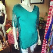 Image of Fringe V Neck Top 