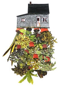 Image of Original hand threaded art work:"Room Plant"
