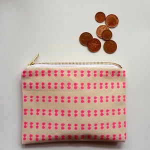 Image of Spot Stripe Canvas Zip Pouch