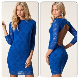 Image of Honor Gold Blue Short Lisa Dress