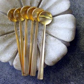 Image of set of 6 gold coffee spoons