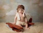 Image of Aviator Hat with Googles - BROWN and BLACK - Toddler Child - Photography Prop