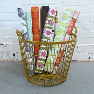 Image of Vintage Wire Basket in Curry Yellow - SOLD