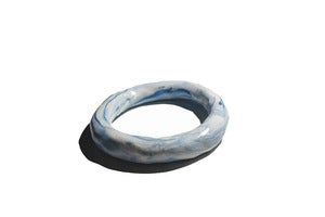 Image of MARBLED COLLECTION / SCULPTED BANGLE in blue//