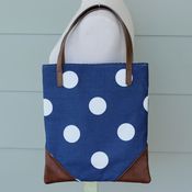 Image of market tote - navy dot