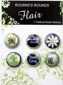 Image of Denim Spring Flair - 6 x 1" Flatback Buttons / Badges - Rourke's Rounds