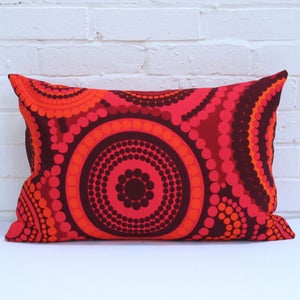 Image of Large Rectangular Cushion in Vintage Bright Dots