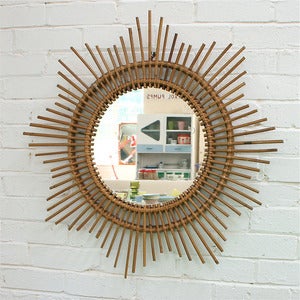 Image of Vintage Bamboo Starburst Mirror - SOLD