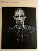 Image of HP LOVECRAFT portrait, acrylic on canvas