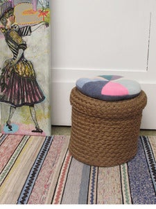 Image of Panier / Pouf en jonc de mer