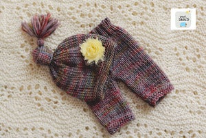 Image of Multi Colored Hat and Pant Set