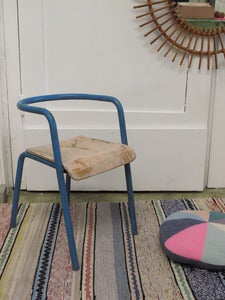 Image of Fauteuil Delagrave bleu/rose pâle - Vintage kids chair 