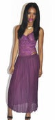 Image of Reconstructed Mauve Sheer Pleated Skirt 