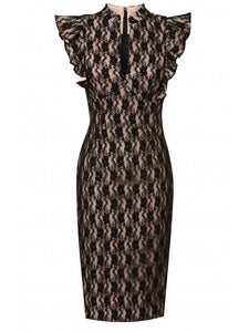 Image of Hybrid Fiona Nude and Black Lace Frill Dress