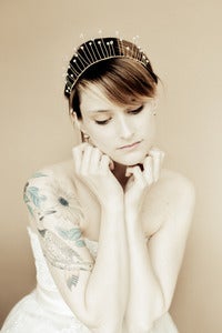 Image of Glass Pearl and Swarovski Bead Bridal Crown