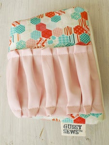Image of Teal + Pink Hexi's large zip pouch