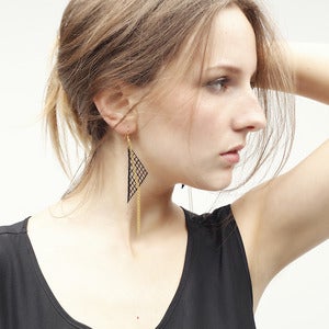 Image of Triancle Lace Earrings "Ice"