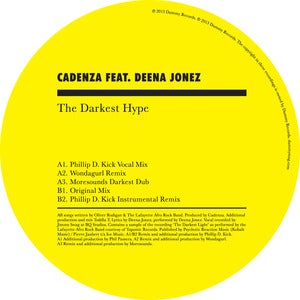 Image of Cadenza feat. Deena Jonez 'The Darkest Hype' Limited edition 12" + 320 MP3 download. pre-order