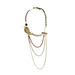 Image of Gold and pearl leaf brooch multichain necklace 