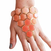 Image of Ombre beaded Geometric Hand Chain Bracelet