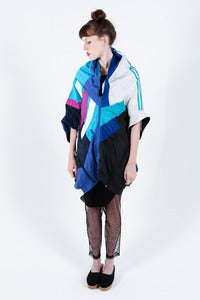 Image of Andrea Crews Upcycled Unisex Tracksuit Jacket in Turquoise and Violet