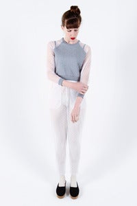 Image of Andrea Crews White Spotty Mesh Trousers