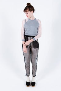 Image of Andrea Crews Black Mesh Spotty Trousers