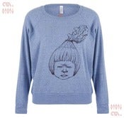 Image of Piss Off Blue Batwing Pullover (Girls)