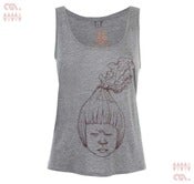 Image of Piss Off Grey Curved Hem Jersey Vest (Girls Tencel)