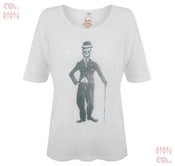 Image of Chaplin White 3/4 Sleeve Raglan T-shirt (Girls Tencel)
