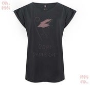 Image of Paper Cut Charcoal Roll Sleeve-T (Girls)